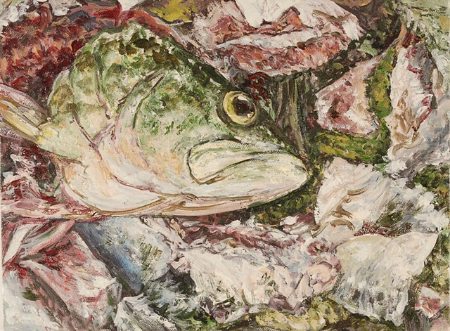 BASS FISH OIL PAINTING ON CANVAS