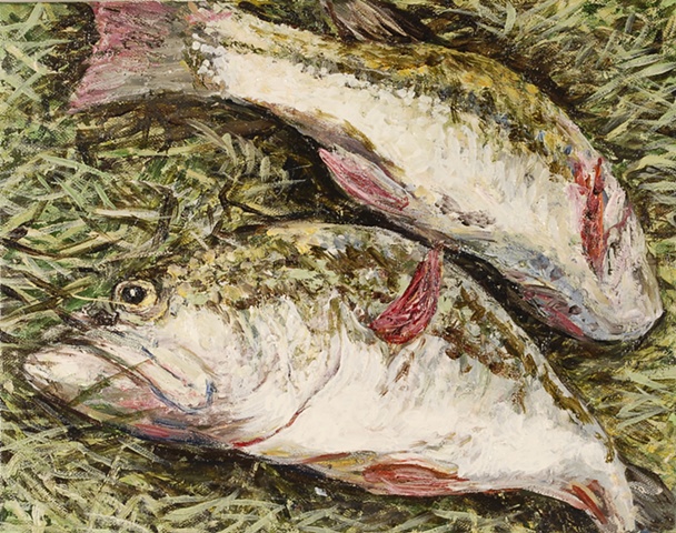 BASS FISH OIL PAINTING ON CANVAS