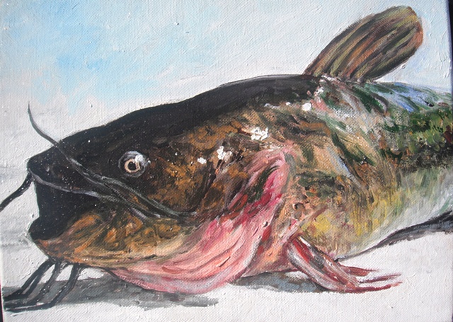 catfish oil painting on canvas