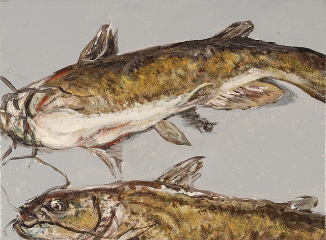 CATFISH OIL PAINTING ON CANVAS