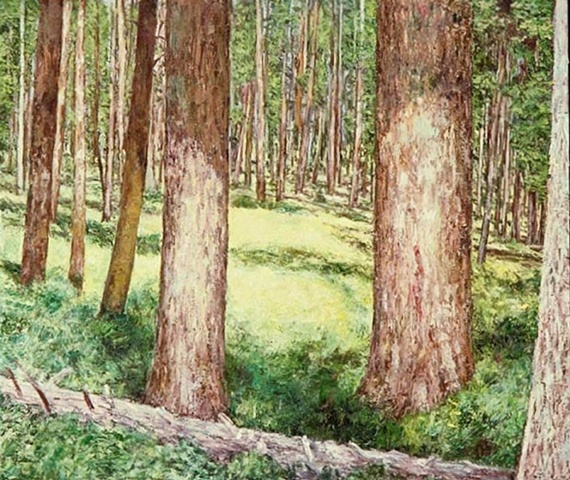 trees landscape oil painting on canvas