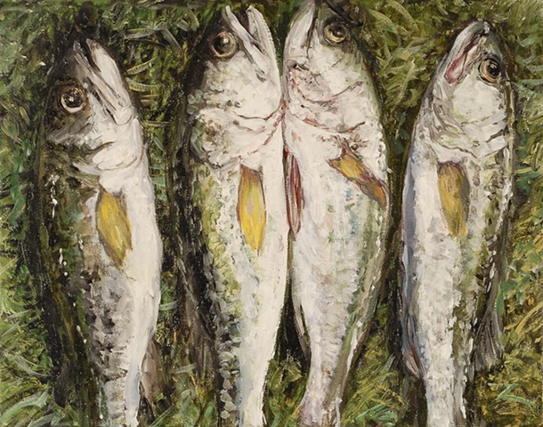 BASS FISH OIL PAINTING ON CANVAS