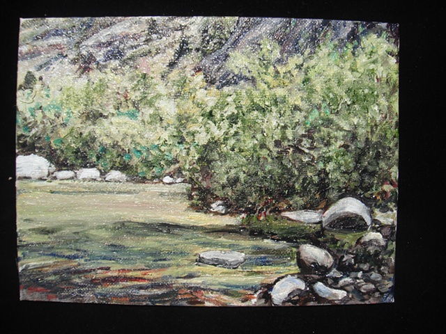 postcard size painting, contemporary american landscape