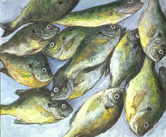 fish oil painting on canvas