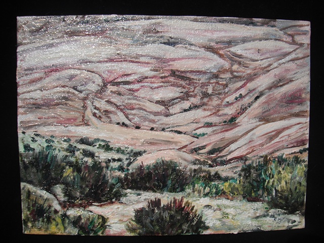 postcard size painting, contemporary american landscape