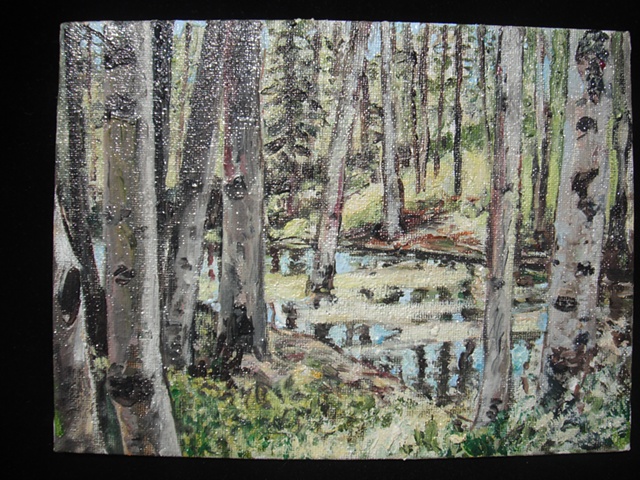 postcard size painting, contemporary american landscape