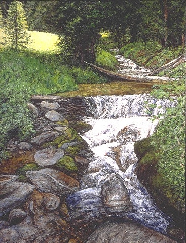 colorado stream landscape oil painting on canvas