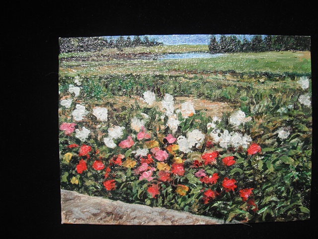 postcard size painting, contemporary american landscape