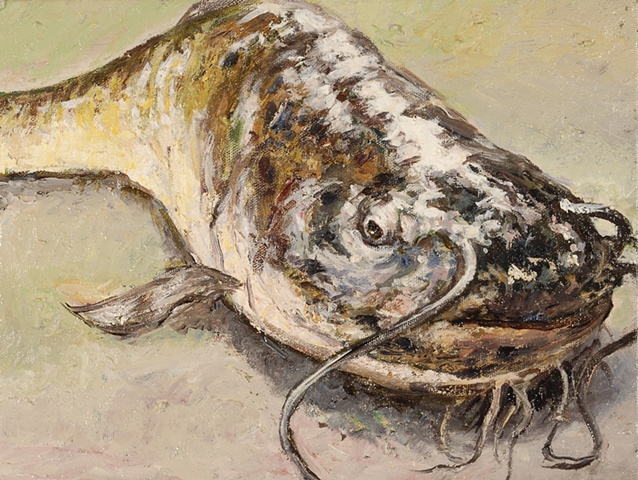 CATFISH OIL PAINTING ON CANVAS