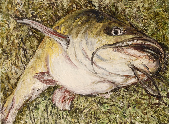 CATFISH OIL PAINTING ON CANVAS