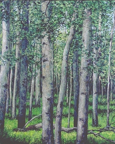 trees landscape oil painting on canvas