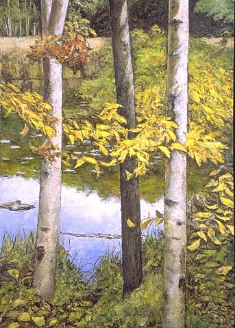 trees landscape oil painting on canvas