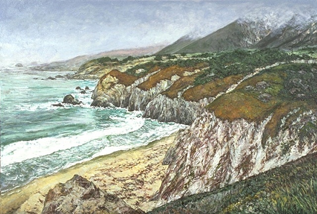 big sur landscape oil painting on canvas