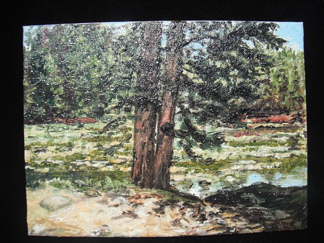 postcard size painting, contemporary american landscape