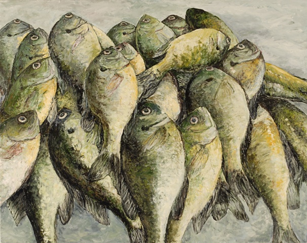 BLUEGILL FISH OIL PAINTING ON CANVAS