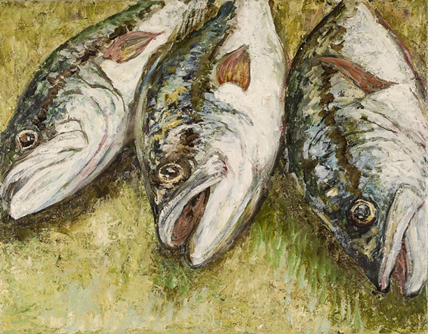 BASS FISH OIL PAINTING ON CANVAS