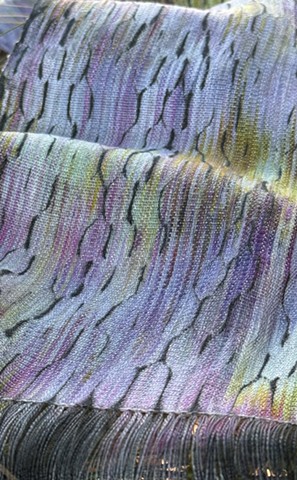 Hand dyed and Handwoven Shibori Shawl 