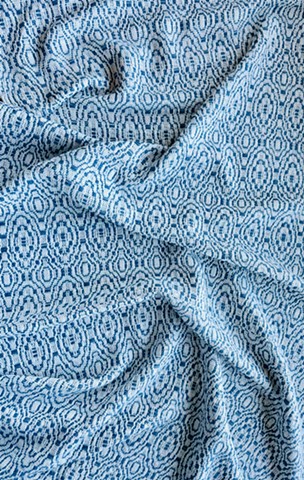 Overshot Baby Blanket - Denim (100% Cotton)