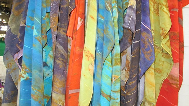 Rust and Eco-print Scarves