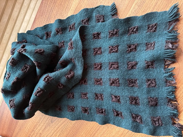 Handwoven Merino & Tencel Scarf-Forest Green (SOLD)