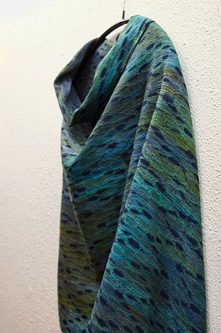 Hand dyed and Handwoven Shibori Shawl (SOLD)