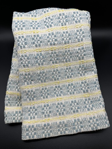 Handwoven Hand Towel- Light Blue & Yellow