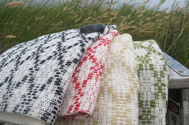 Handwoven Overshot Cotton & Linen Towels (extra large)