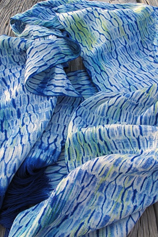 shibori tencel shawl