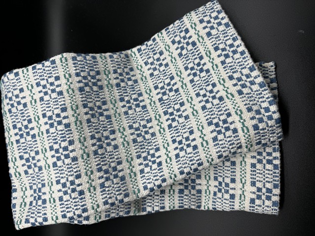 Handwoven Hand Towel- Denim & Jade