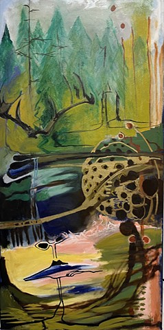 Forest, Earth, Nature, abstract art, surrealism, modern, landscape, memory, painting,