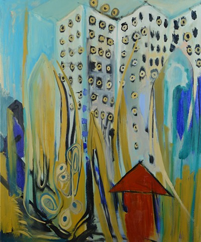 naturalistic abstract art colorful oil paintings by Mary Begley. Landscape abstract tableau