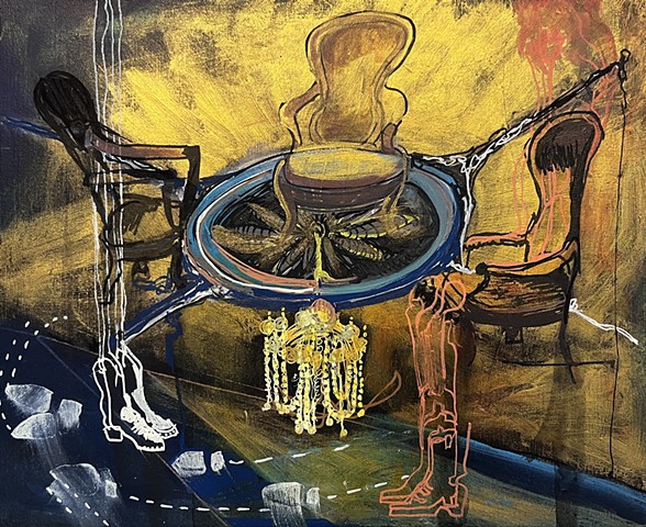 ghost, boots, western, painting, gold, drawing