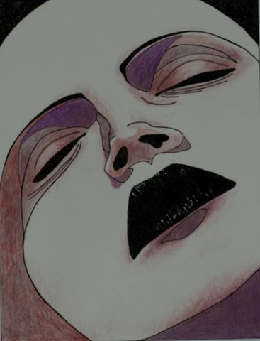 purple female portrait of sexuality and sensual blissful sleep
