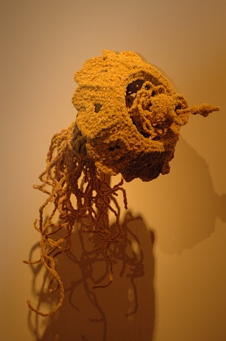 Chenille stem sculpture in the shape of a Discomedusa (jellyfish).