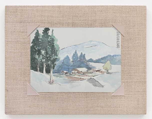 Watercolor of a Winter Landscape