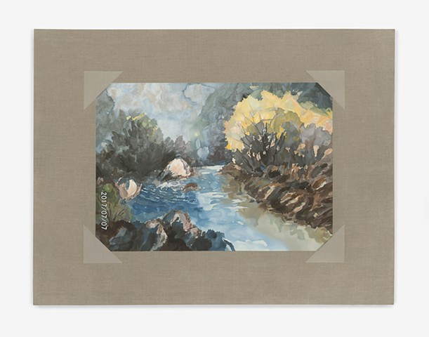 Watercolor of a Forest Stream