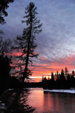 A December sunset on the Swan River, Montana.