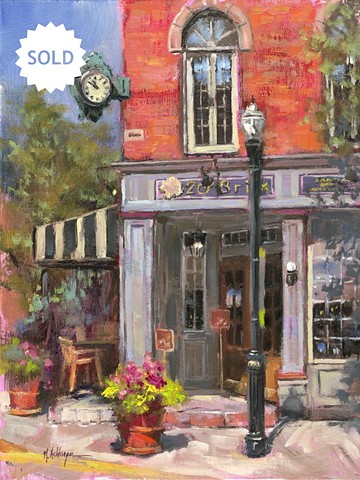 Patio Seating 20Brix, Oil on Board, Artwork, Milford, Ohio 