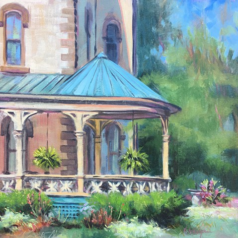 Veranda, Oil on Board, Artwork, Milford, Ohio 