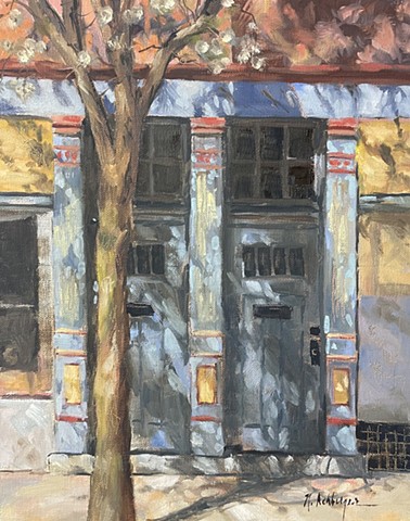 Twin Doors, Oil on Board, Artwork, Milford, Ohio 