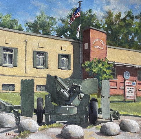 Victor Stier Post 450, Oil on Board, Artwork, Milford, Ohio 