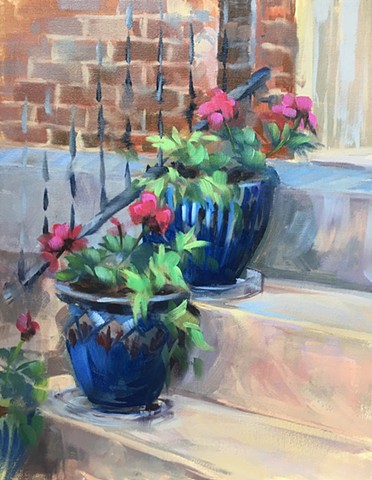 Doorsteps, Oil on Board, Artwork, Milford, Ohio 