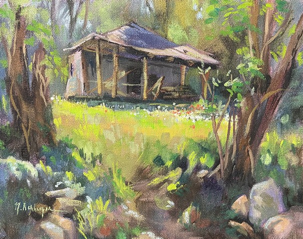 Shack, Oil on Board, Artwork, Milford, Ohio 