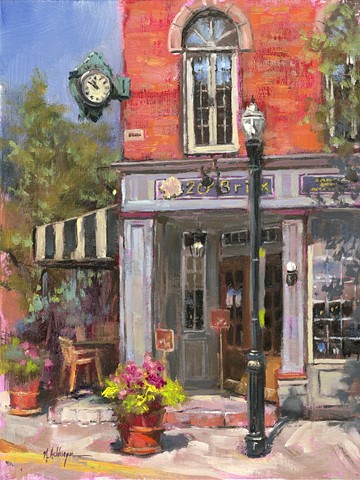 Patio Seating 20Brix, Oil on Board, Artwork, Milford, Ohio 