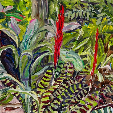 bromeliads, blooms and beyond 
acrylic on panel, 2010