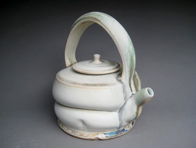 wheel thrown and altered porcelain teapot