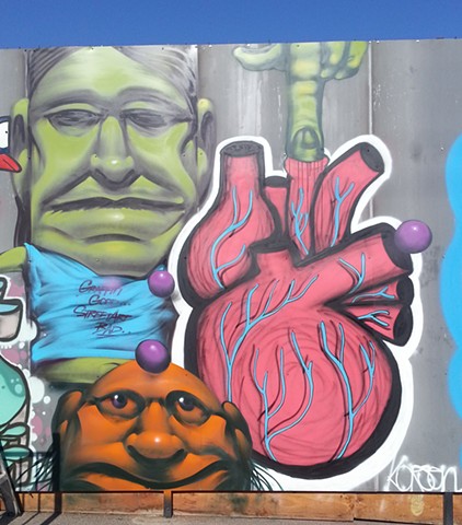 KTown mural with Vyal (close up)