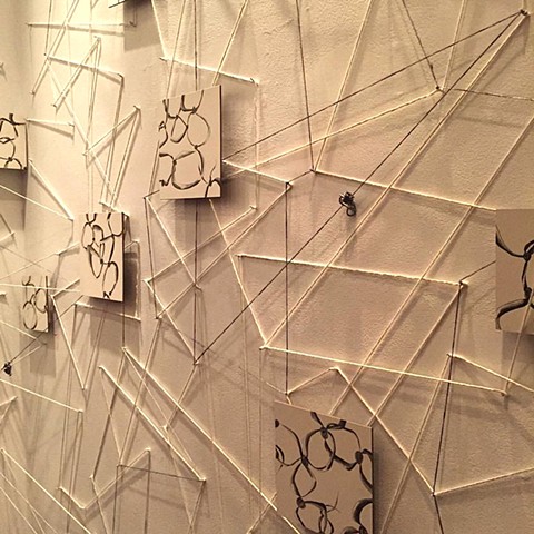 Installation at The Loft at Liz's
"The Drawing Show"
curated by Betty Ann Brown
String Wall with Drawings
detail