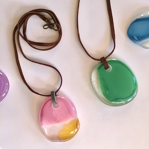 reclaimed glass pendants