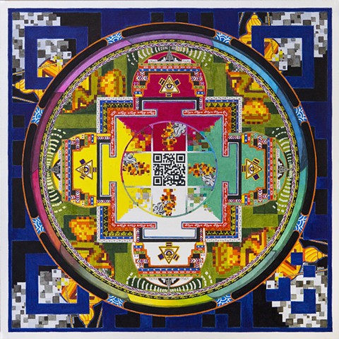 QR code Mandala, Eric Valosin Postmodern Mysticism art
